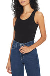 Variegated Rib Tank in Black