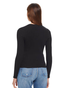 Chelsea V Neck Top in Black