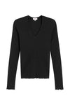 Chelsea V Neck Top in Black