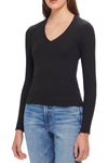 Chelsea V Neck Top in Black