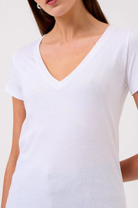 Cleo V-Neck Tee in White