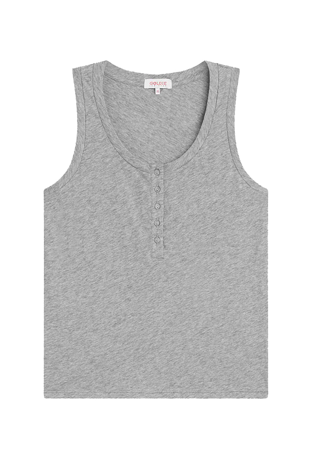 Signature Slub Henley Tank in Gray Heather