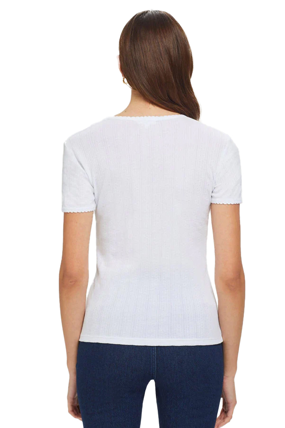 Pointelle Tee in White