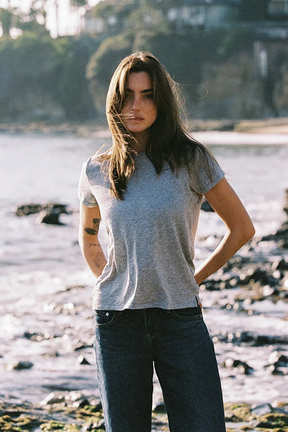 Signature Slub Boy Tee in Gray Heather