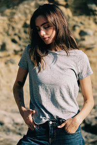 Signature Slub Boy Tee in Gray Heather