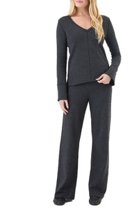 Stella Flare Pant in Charcoal Heather