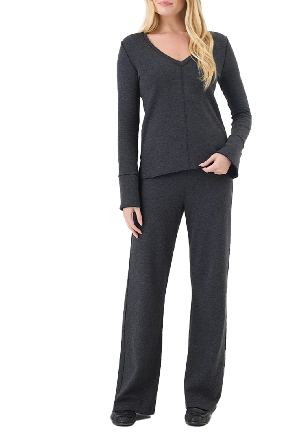 Stella Flare Pant in Charcoal Heather
