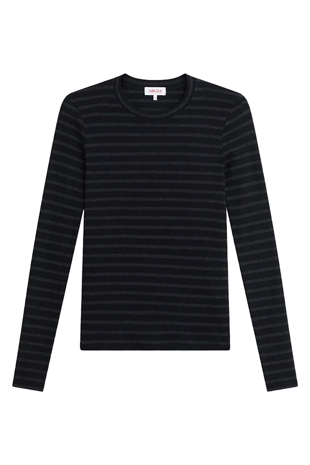Shadow Stripe Top in Black Charcoal Heather