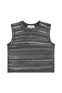 Cabana Stripe Crop Tank in Black