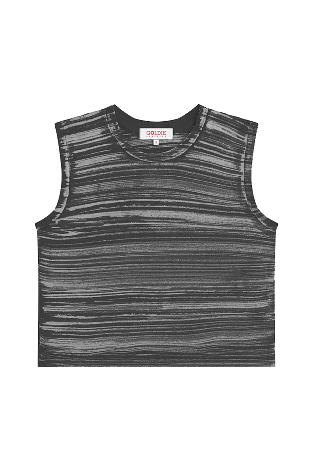 Cabana Stripe Crop Tank in Black