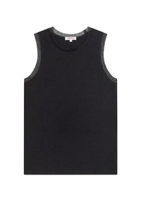 Tulle Trim Tank Top in Black