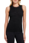 Tulle Trim Tank Top in Black