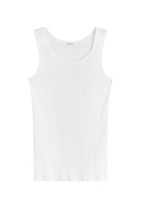 Variegated Rib Tank in White