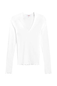 Chelsea V Neck Top in White