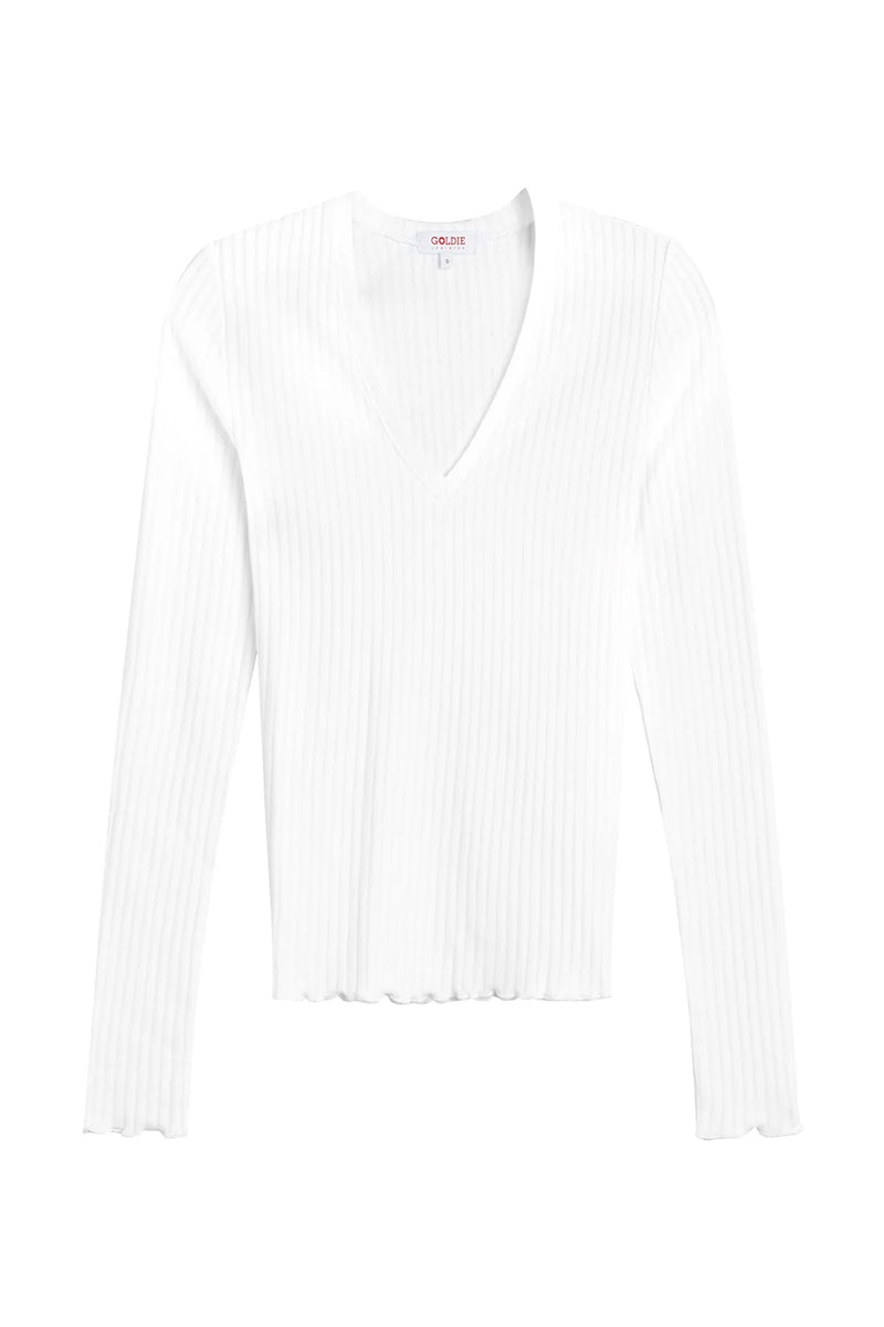 Chelsea V Neck Top in White