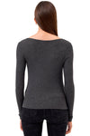 Yvonne Bateau Top in Charcoal Heather