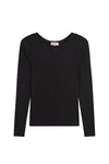 Yvonne Bateau Top in Charcoal Heather