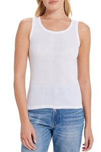Variegated Rib Tank in White