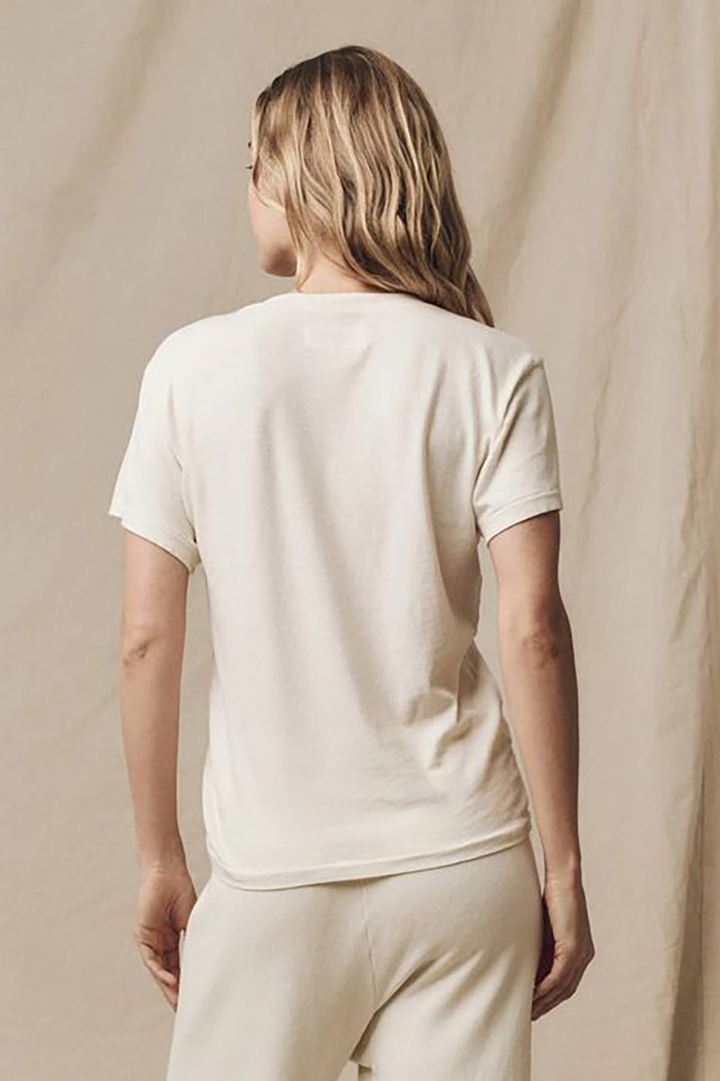 Slim U Neck Tee in True White