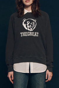 College Sweatshirt with Bear Graphic