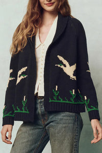 Bird Lodge Cardigan in Navy