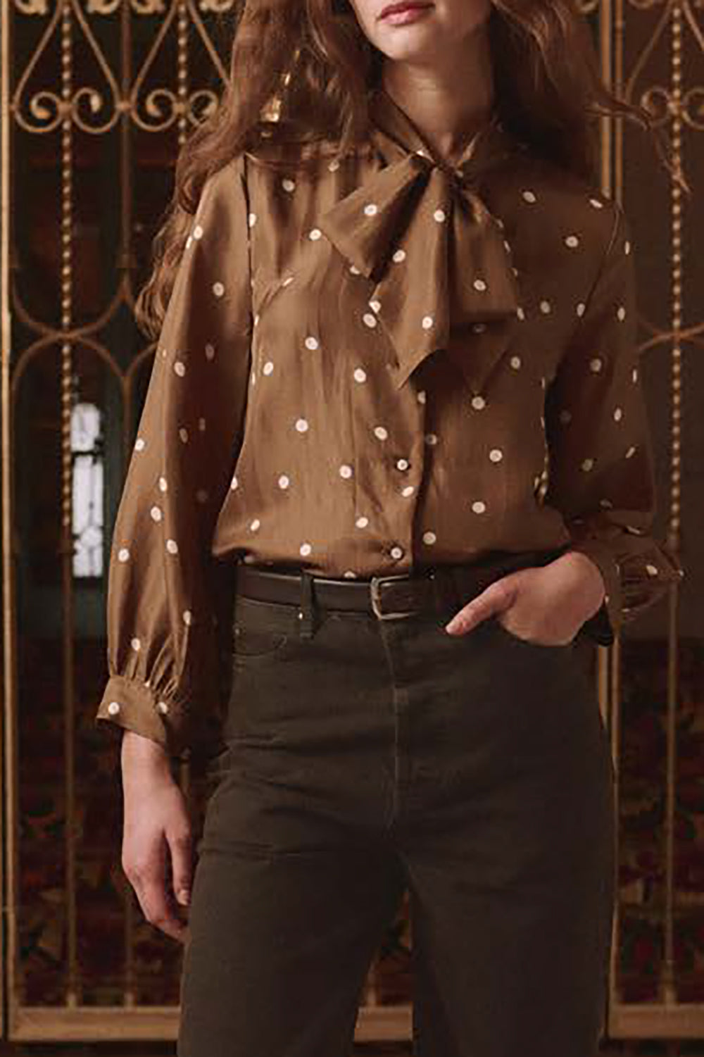 Zenith Top in Copper Bubble Dot