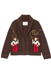 The Lasso Lodge Cardigan in Umber