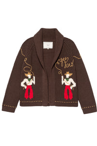 The Lasso Lodge Cardigan in Umber