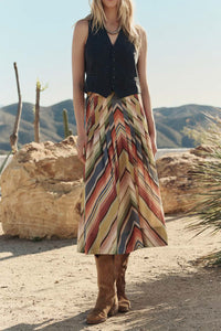 The Rhythm Skirt in Davenport Stripe