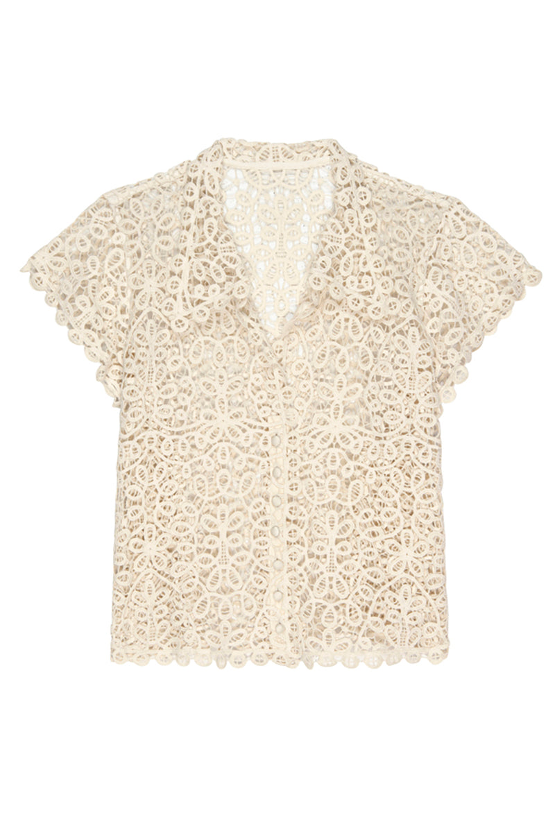 Lattice Top with Cami in Cream