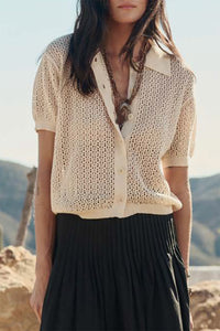 The Crochet Polo in Cream