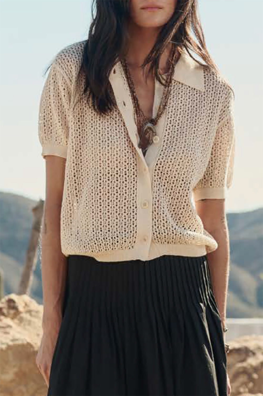 The Crochet Polo in Cream
