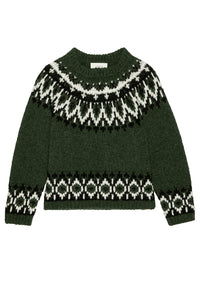 The Arctic Fairisle Pullover in Winter Pine