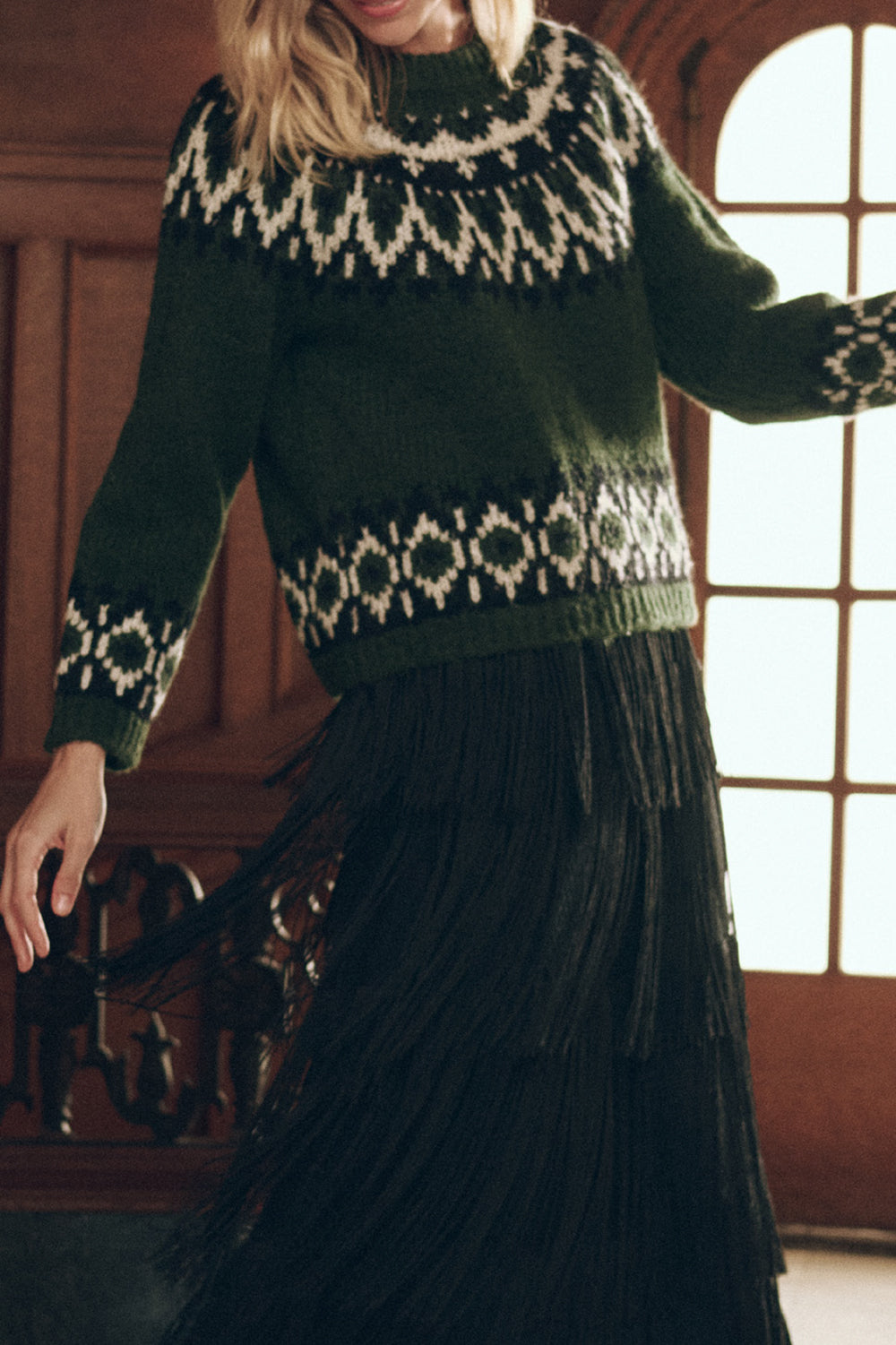 The Arctic Fairisle Pullover in Winter Pine