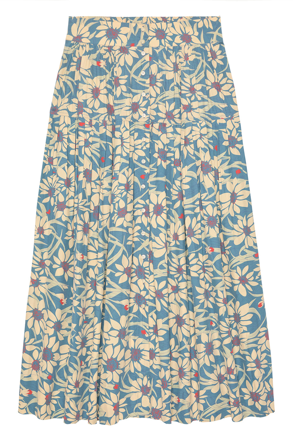 The Highland Skirt in Blue Scattered Bloom