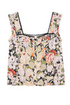 The Victorian Pleat Tank in Vintage Rose Print