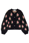 The Carousel Cardigan in Black Heirloom Rose