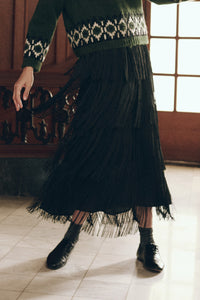 The Fringe Skirt in Black