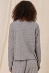 The Long Sleeve Crop Tee in Heather Grey