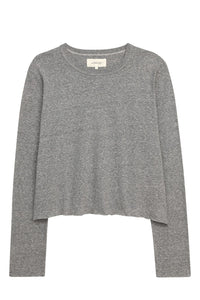 The Long Sleeve Crop Tee in Heather Grey