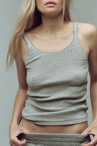 Baby Rib Tank in Heather Grey