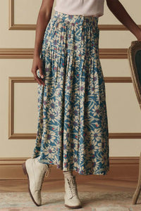 The Highland Skirt in Blue Scattered Bloom