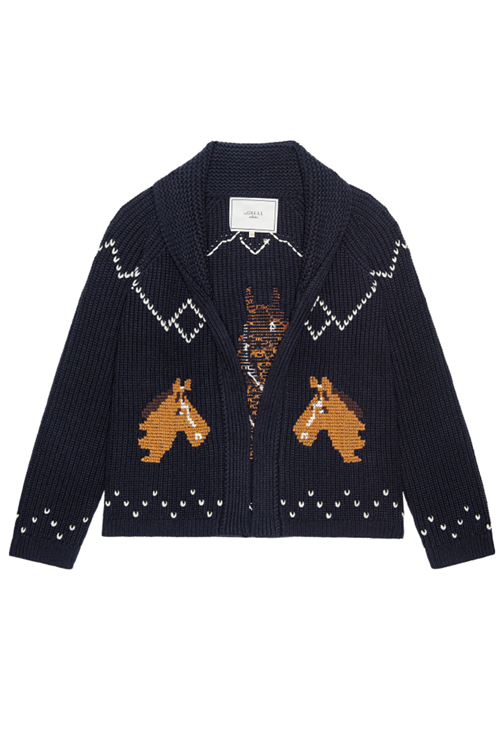 Horse Lodge Cardigan in Navy