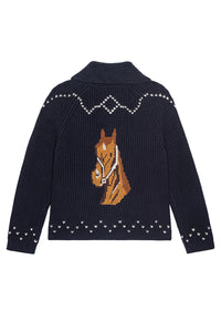 Horse Lodge Cardigan in Navy
