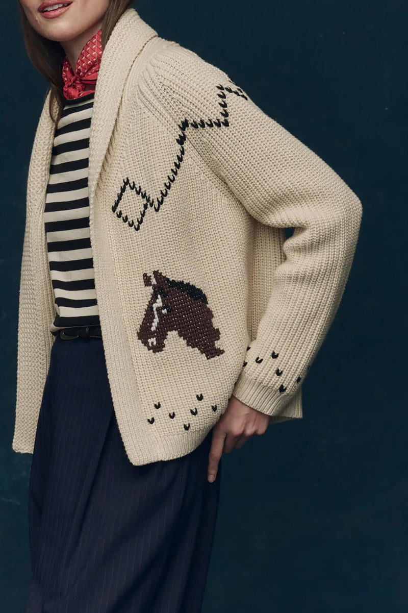 The Horse Lodge Cardigan in Cream