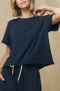 Crop Tee in True Navy