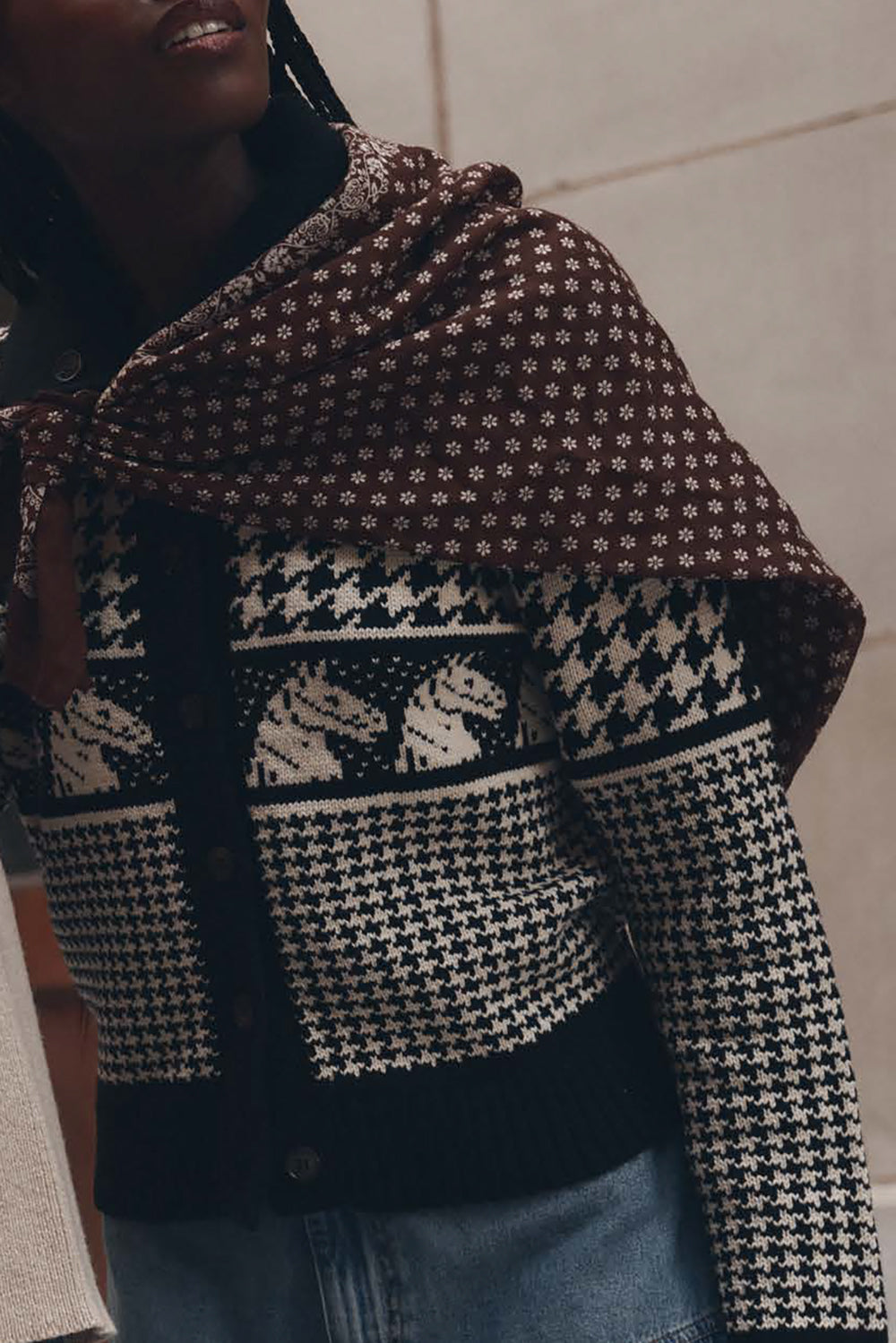 The Pony Cardigan in Black