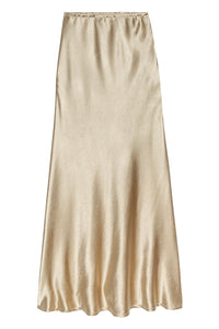 Elastic Bias Cut Skirt in Gold Shimmer