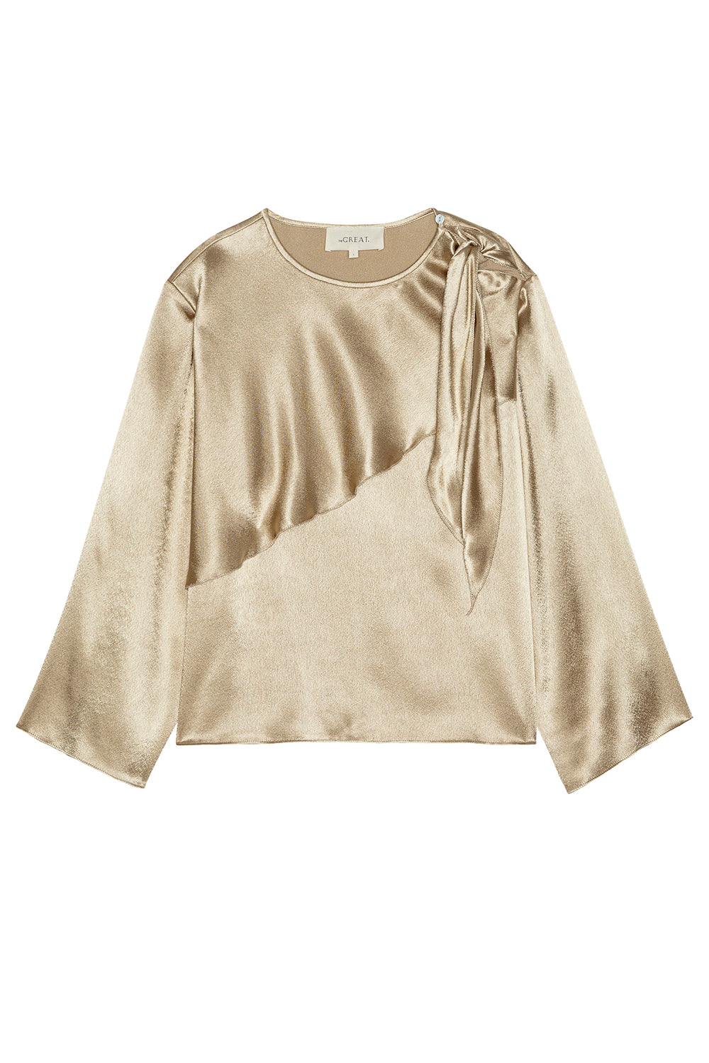 The Scarf Tie Top in Gold Shimmer