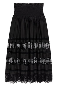 The Rosette Crochet Canary Skirt in Black